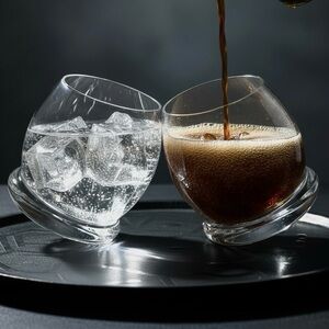 Rocking Whiskey Glasses Set 2 Wobble Roly Poly Barware Unique Gifts Gift Ideas